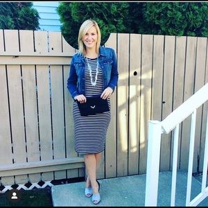 Black and white stripe dress